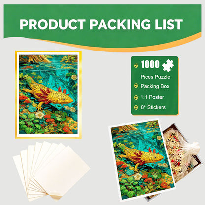 1000-Piece Premium Wooden Jigsaw Puzzle for Adults – Gold Fish | Artisan Crafted, Whimsical Shapes & Unique Designs, Best Relaxation Gift