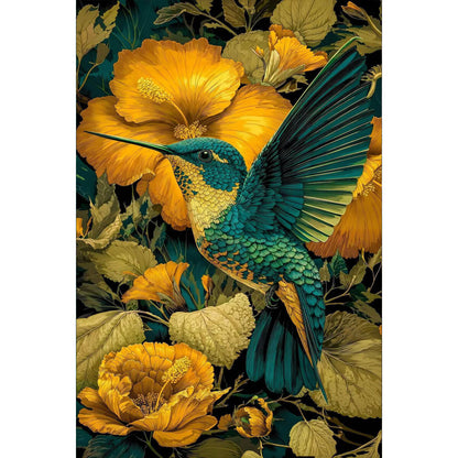 1000-Piece Premium Wooden Jigsaw Puzzle for Adults – Golden Blossom Hummingbird | Artisan Crafted, Whimsical Shapes & Unique Designs, Best Relaxation Gift
