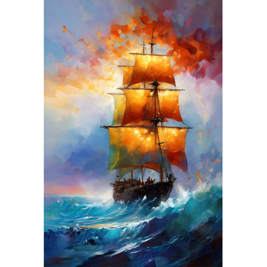 1000-Piece Premium Wooden Jigsaw Puzzle for Adults – Golden Sail | Artisan Crafted, Whimsical Shapes & Unique Designs, Best Relaxation Gift