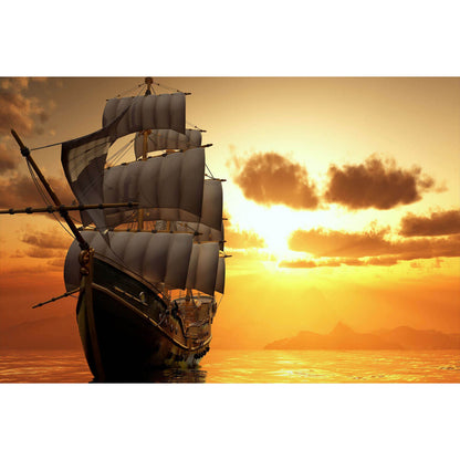 1000-Piece Premium Wooden Jigsaw Puzzle for Adults – Golden Sailboat | Artisan Crafted, Whimsical Shapes & Unique Designs, Best Relaxation Gift