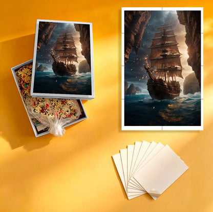 1000-Piece Premium Wooden Jigsaw Puzzle for Adults – Gorge Sailboat | Artisan Crafted, Whimsical Shapes & Unique Designs, Best Relaxation Gift