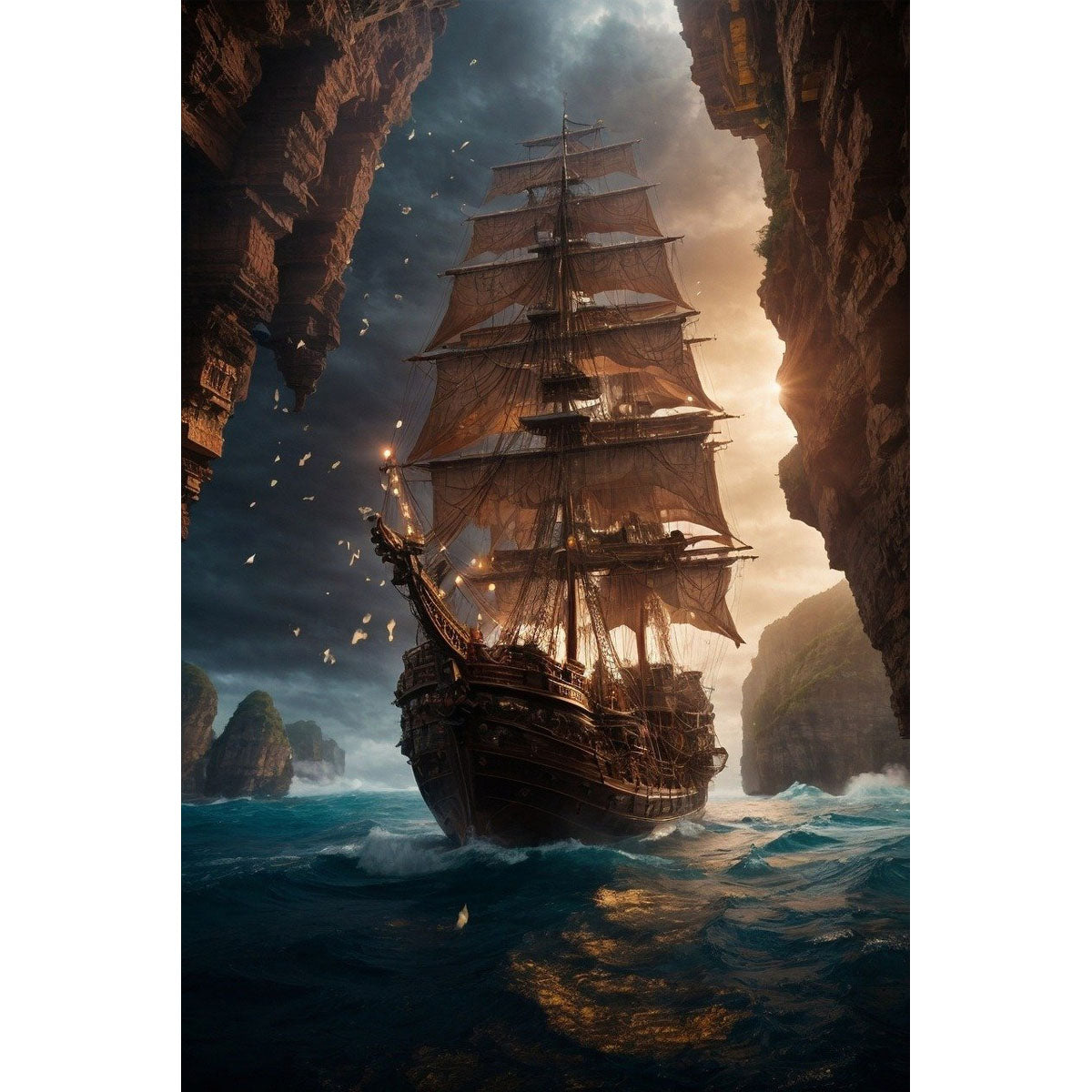 1000-Piece Premium Wooden Jigsaw Puzzle for Adults – Gorge Sailboat | Artisan Crafted, Whimsical Shapes & Unique Designs, Best Relaxation Gift