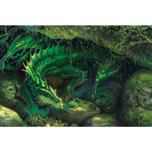 1000-Piece Premium Wooden Jigsaw Puzzle for Adults – Green Dragon in Jungle | Artisan Crafted, Whimsical Shapes & Unique Designs, Best Relaxation Gift