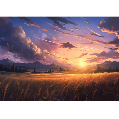 Wooden Jigsaw Puzzle 1000 Piece - Harvest Glow at Dusk