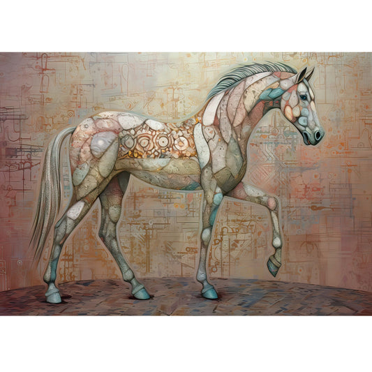 Wooden Jigsaw Puzzle 1000-Piece for Adults – Relaxing Gift Idea & Elegant Home Décor Artwork with Full-Size Poster, Premium Stress Relief Activity - Horse - Artisan Puzzles