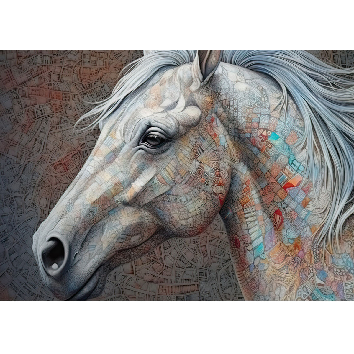 Wooden Jigsaw Puzzle 1000-Piece for Adults – Relaxing Gift Idea & Elegant Home Décor Artwork with Full-Size Poster, Premium Stress Relief Activity - Horse 2 - Artisan Puzzles