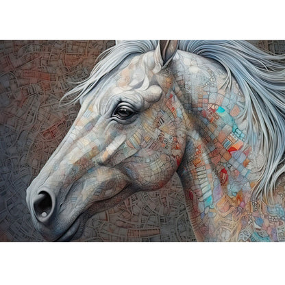 Wooden Jigsaw Puzzle 1000-Piece for Adults – Relaxing Gift Idea & Elegant Home Décor Artwork with Full-Size Poster, Premium Stress Relief Activity - Horse 2 - Artisan Puzzles