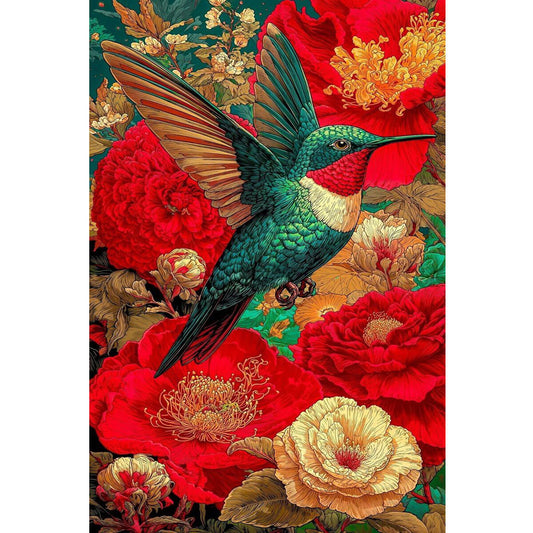Wooden Jigsaw Puzzle 1000 Piece - Hummingbird & Blooms