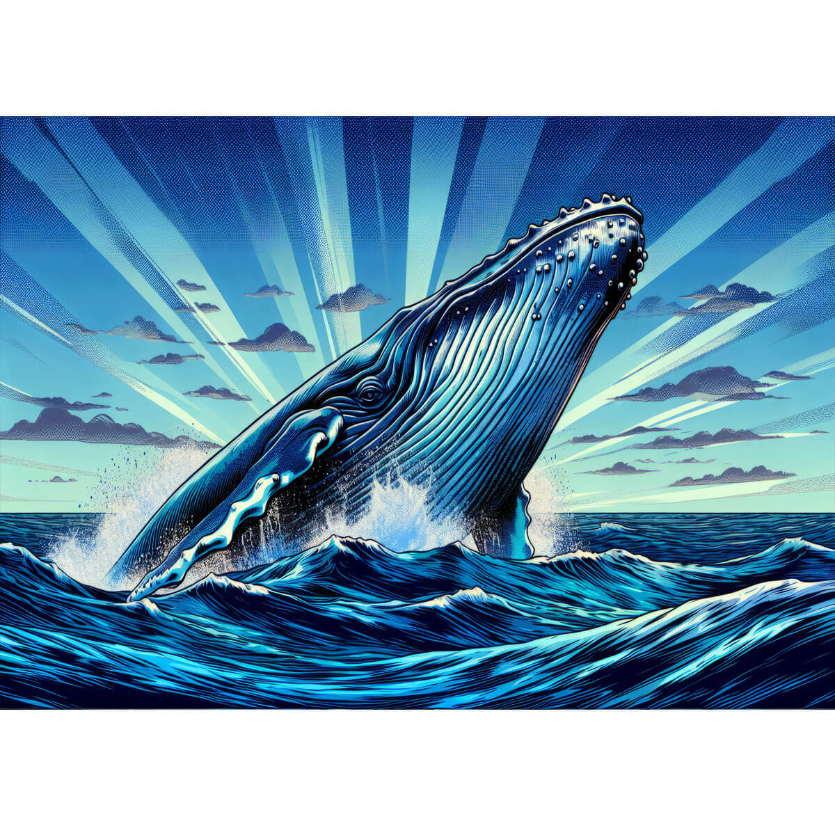 Wooden Jigsaw Puzzle 1000 Piece - Humpback Whale Leap - Majestic Ocean Wildlife