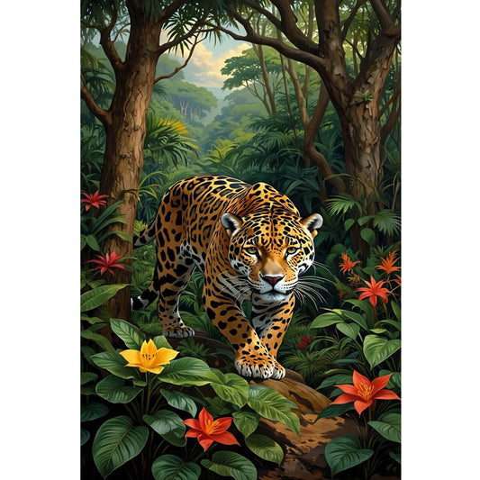 Wooden Jigsaw Puzzle 1000 Piece - Jaguar Stalking in the Jungle