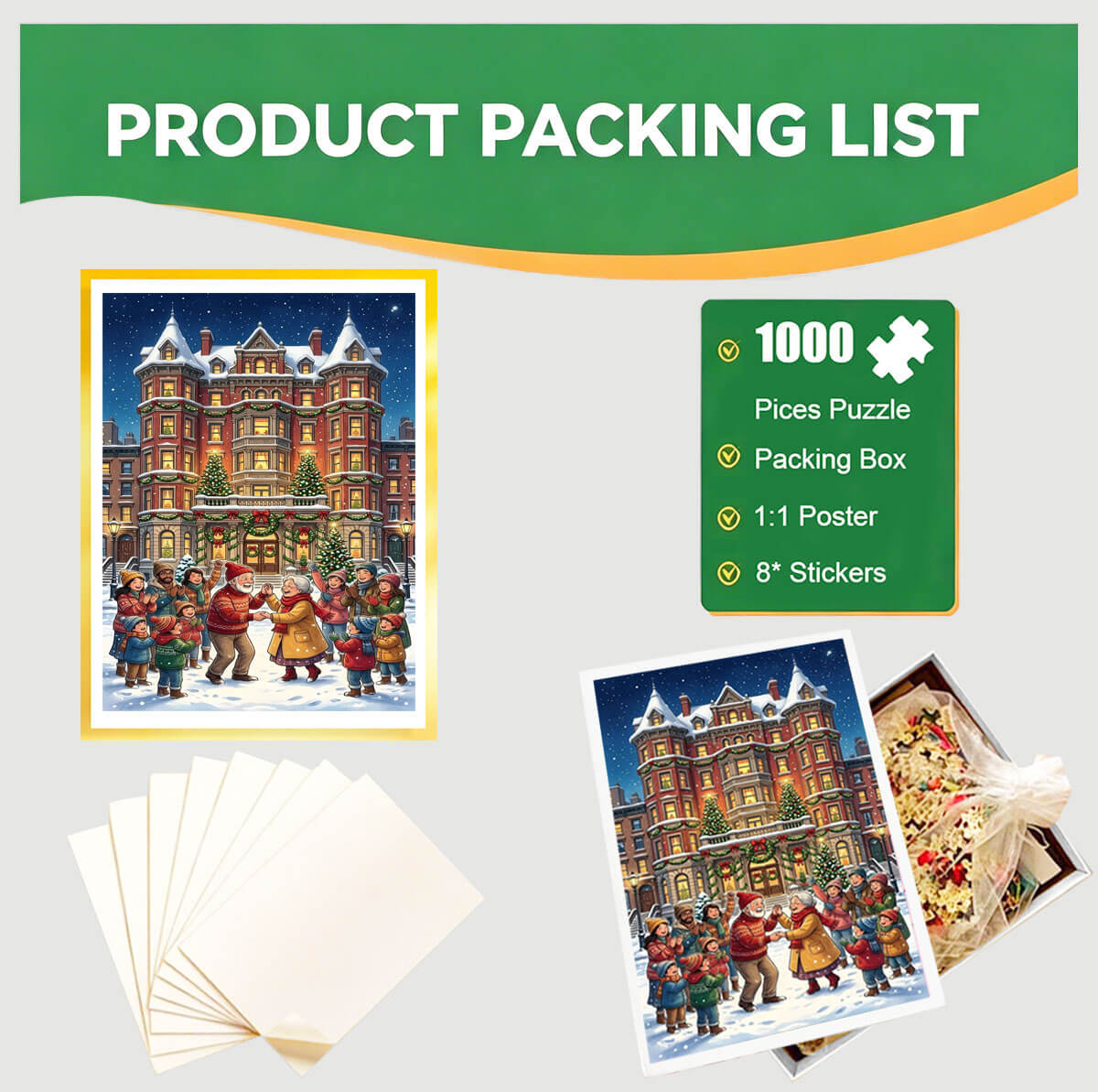 1000-Piece Premium Wooden Jigsaw Puzzle for Adults – Joyful Holiday Gathering | Artisan Crafted, Whimsical Shapes & Unique Designs, Best Relaxation Gift