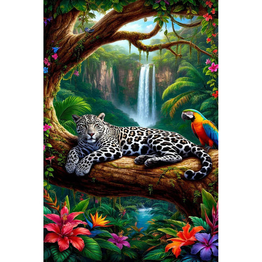 1000-Piece Premium Wooden Jigsaw Puzzle for Adults – Jungle Leopard | Artisan Crafted, Whimsical Shapes & Unique Designs, Best Relaxation Gift