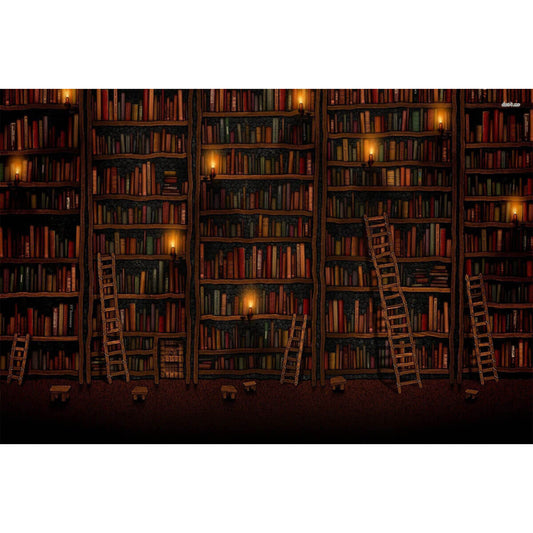 Wooden Jigsaw Puzzle 1000 Piece - Library Ladders in the Dark