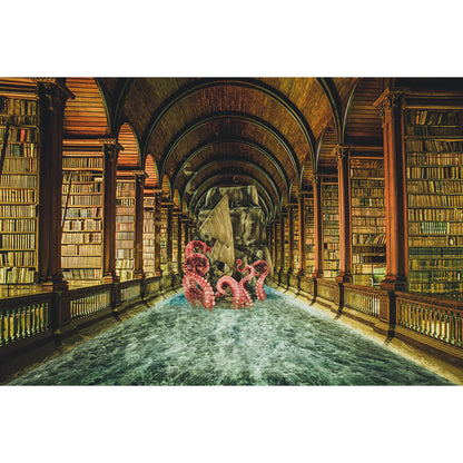 1000-Piece Premium Wooden Jigsaw Puzzle for Adults – Library of the Kraken | Artisan Crafted, Whimsical Shapes & Unique Designs, Best Relaxation Gift