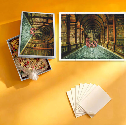 1000-Piece Premium Wooden Jigsaw Puzzle for Adults – Library of the Kraken | Artisan Crafted, Whimsical Shapes & Unique Designs, Best Relaxation Gift