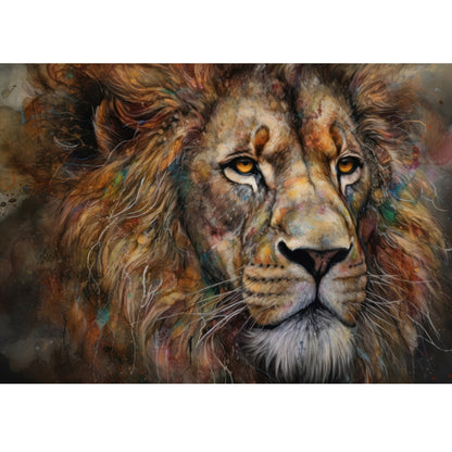 Wooden Jigsaw Puzzle 1000-Piece for Adults – Relaxing Gift Idea & Elegant Home Décor Artwork with Full-Size Poster, Premium Stress Relief Activity - Lion - Artisan Puzzles