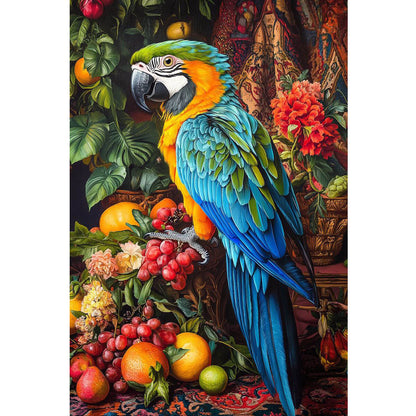 Wooden Jigsaw Puzzle 1000 Piece - Macaw with Fruits & Blooms