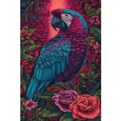 Wooden Jigsaw Puzzle 1000 Piece - Magenta & Teal Parrot