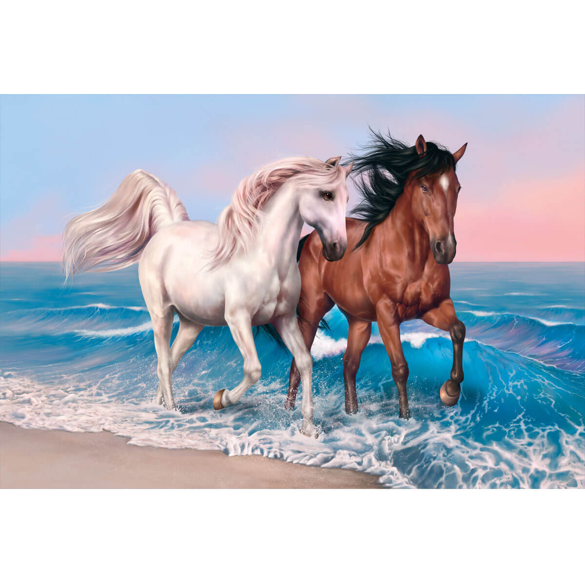 Wooden Jigsaw Puzzle 1000 Piece - Majestic Horses by the Sea