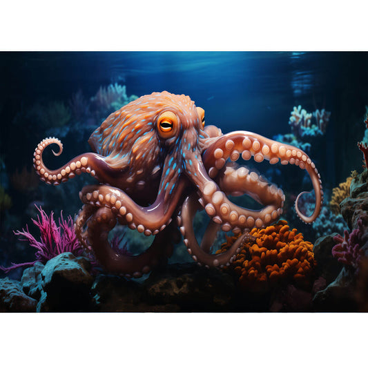 Wooden Jigsaw Puzzle 1000 Piece - Majestic Underwater Octopus