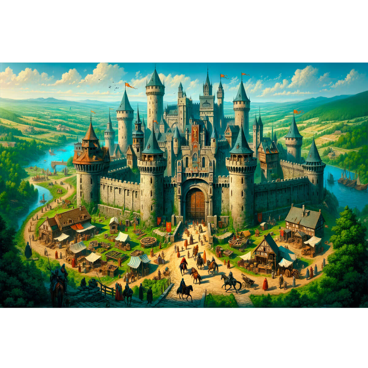 Wooden Jigsaw Puzzle 1000 Piece - Medieval Castle