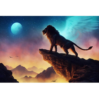 Wooden Jigsaw Puzzle 1000 Piece - Moon Lion