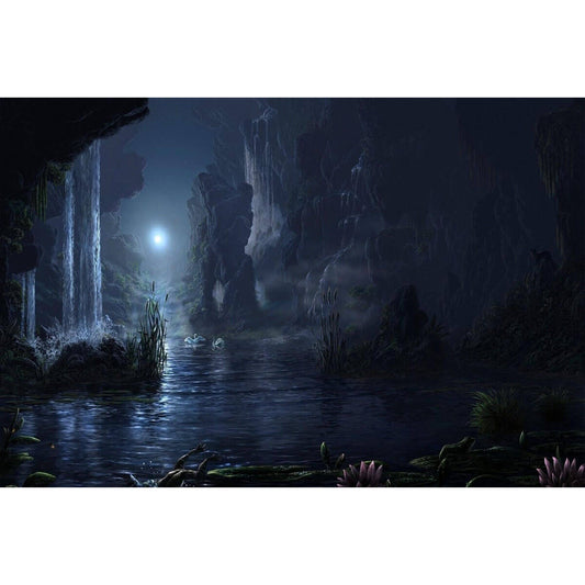 1000-Piece Premium Wooden Jigsaw Puzzle for Adults – Moonlit Waterfall | Artisan Crafted, Whimsical Shapes & Unique Designs, Best Relaxation Gift