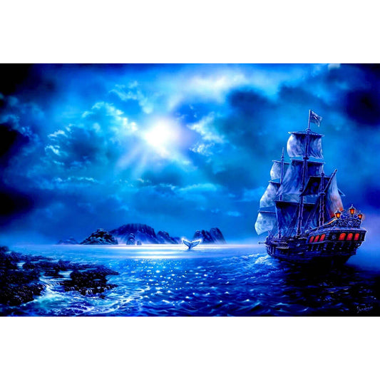 1000-Piece Premium Wooden Jigsaw Puzzle for Adults – Moonlit Whale Voyage | Artisan Crafted, Whimsical Shapes & Unique Designs, Best Relaxation Gift
