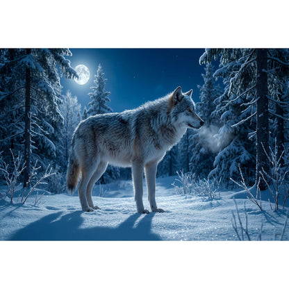1000-Piece Premium Wooden Jigsaw Puzzle for Adults – Moonlit Wolf Wilderness | Artisan Crafted, Whimsical Shapes & Unique Designs, Best Relaxation Gift