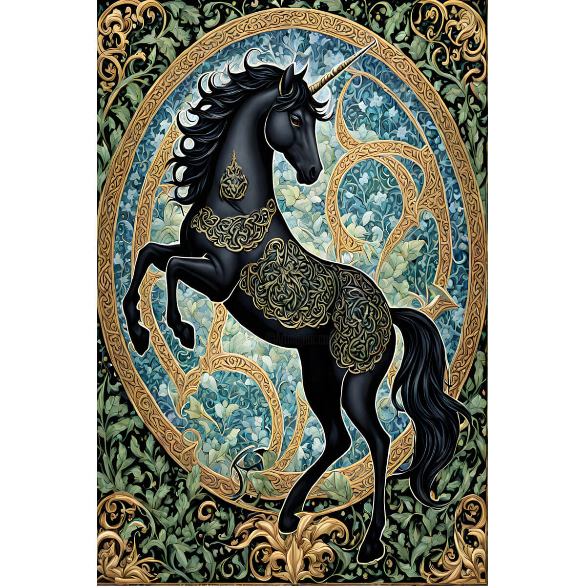 Wooden Jigsaw Puzzle 1000 Piece - Mosaic of the Black Unicorn