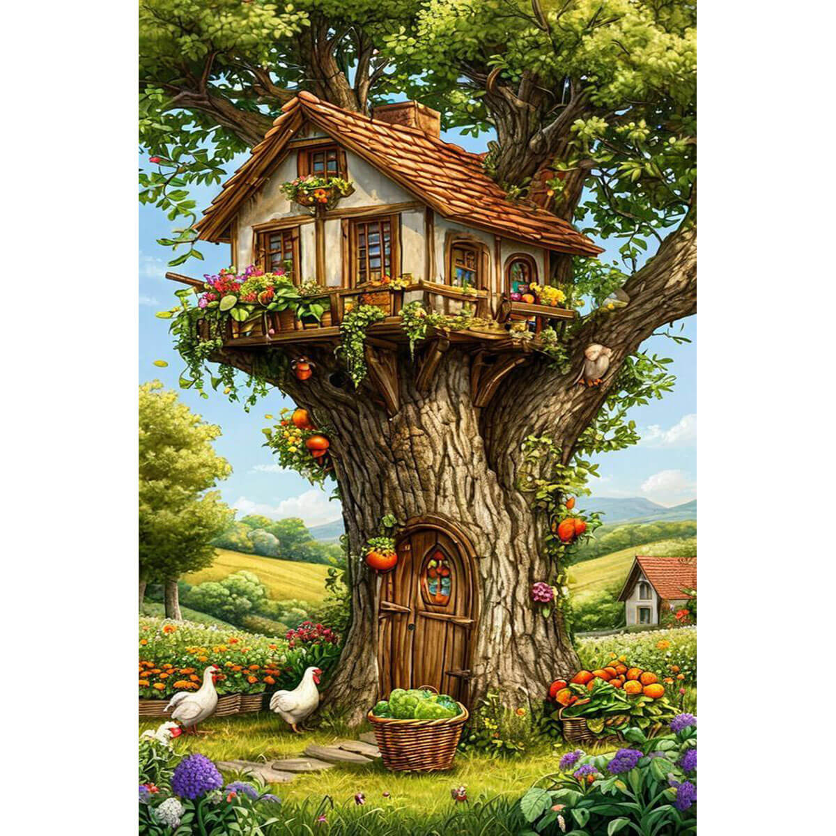 1000-Piece Premium Wooden Jigsaw Puzzle for Adults – Whimsical Tree House | Artisan Crafted, Whimsical Shapes & Unique Designs, Best Relaxation Gift