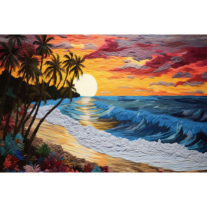 1000-Piece Premium Wooden Jigsaw Puzzle for Adults – Ocean Sunset Waves | Artisan Crafted, Whimsical Shapes & Unique Designs, Best Relaxation Gift