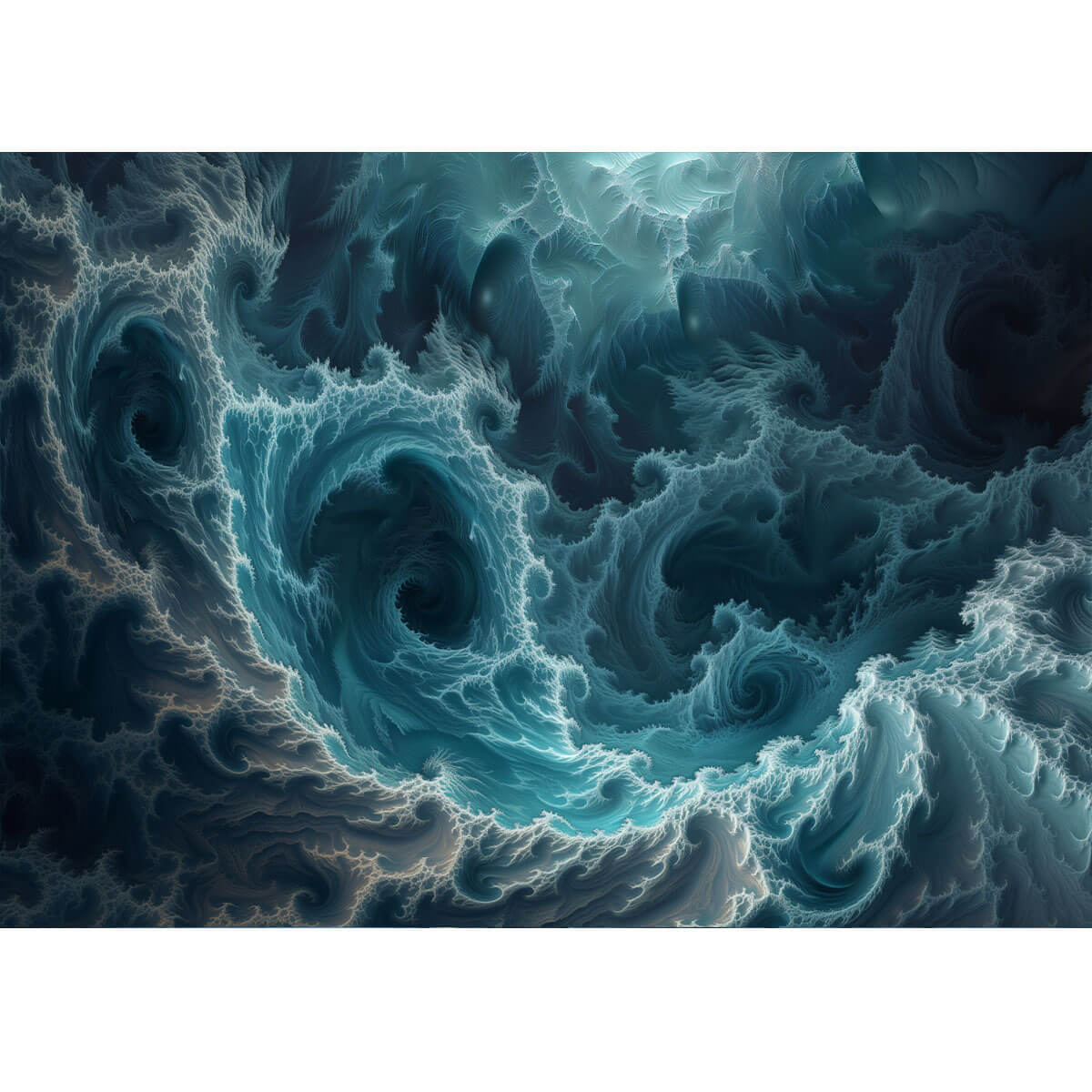 Wooden Jigsaw Puzzle 1000 Piece - Ocean Wave Fractal
