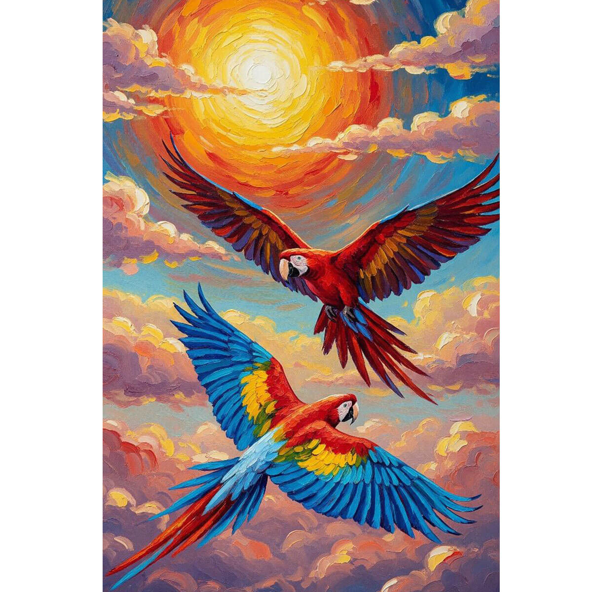 Wooden Jigsaw Puzzle 1000 Piece - Oil Painting-Parrot Soaring