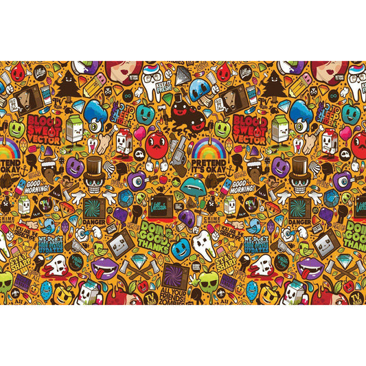 1000-Piece Premium Wooden Jigsaw Puzzle for Adults – Orange Sticker Art | Artisan Crafted, Whimsical Shapes & Unique Designs, Best Relaxation Gift