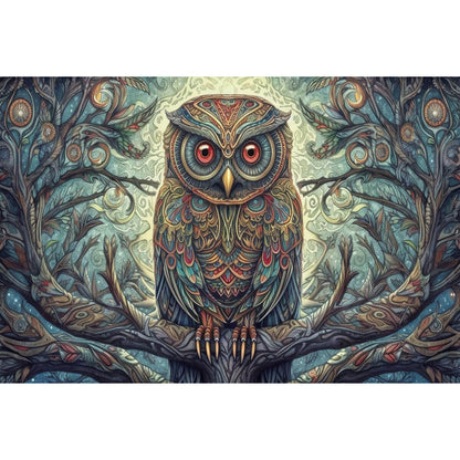 1000-Piece Premium Wooden Jigsaw Puzzle for Adults – Ornate Pattern Owl | Artisan Crafted, Whimsical Shapes & Unique Designs, Best Relaxation Gift