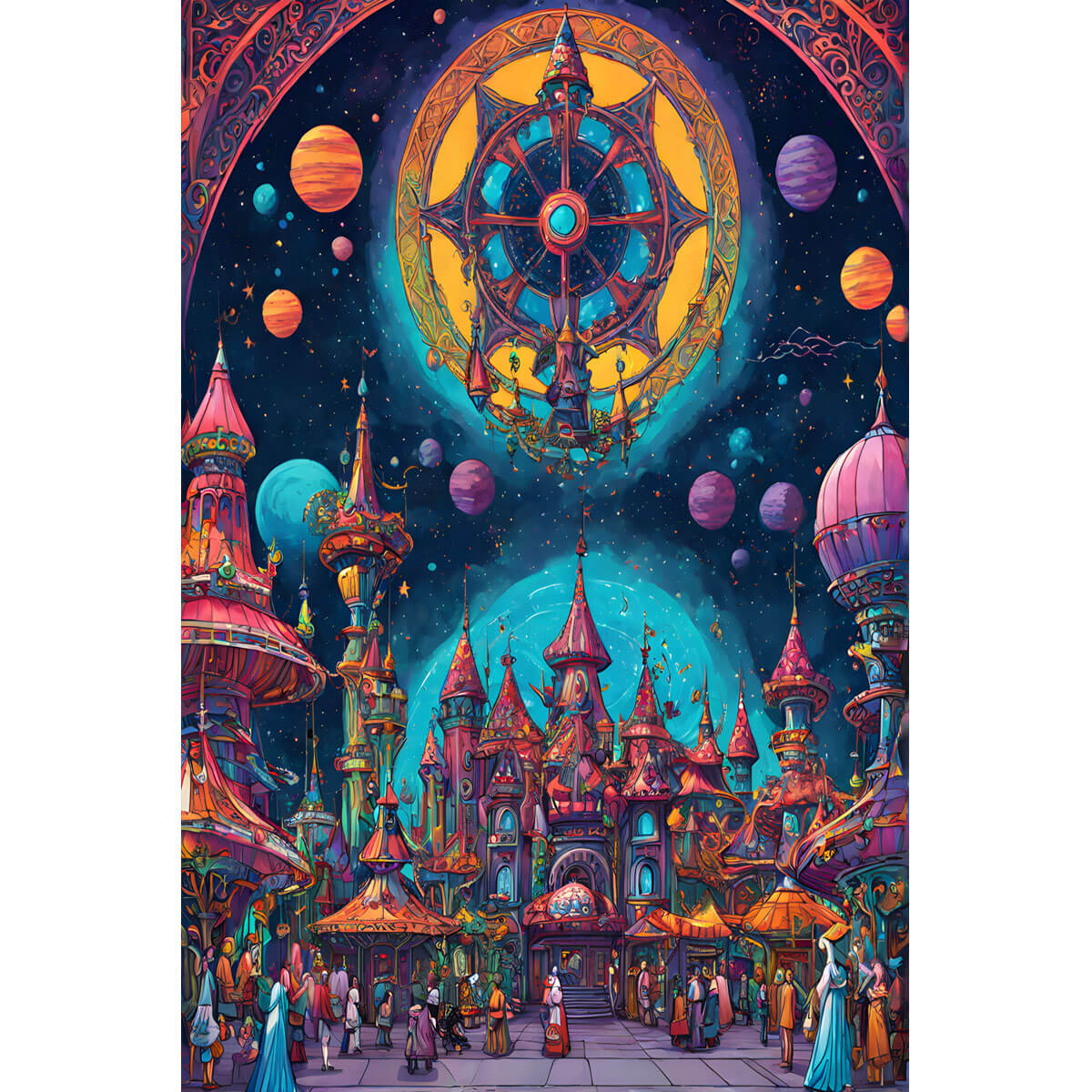 Wooden Jigsaw Puzzle 1000 Piece - Galaxy Amusement Park