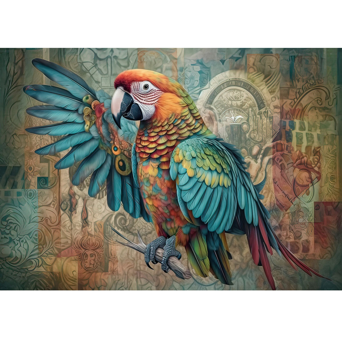 Wooden Jigsaw Puzzle 1000-Piece for Adults – Relaxing Gift Idea & Elegant Home Décor Artwork with Full-Size Poster, Premium Stress Relief Activity - Parrot 2 - Artisan Puzzles