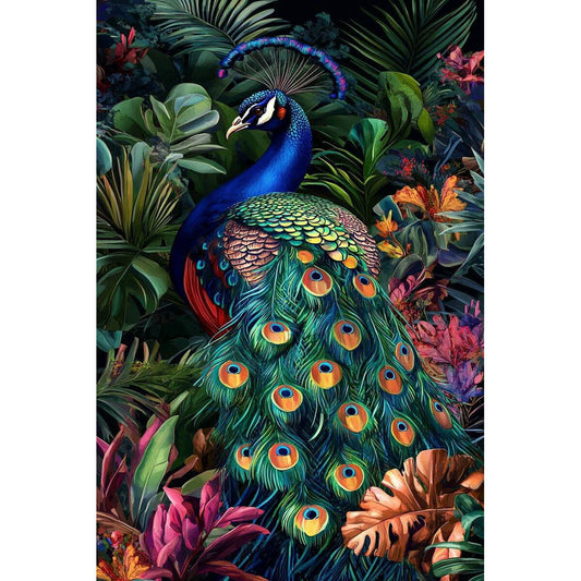 1000-Piece Premium Wooden Jigsaw Puzzle for Adults – Peacock in Tropical Jungle | Artisan Crafted, Whimsical Shapes & Unique Designs, Best Relaxation Gift