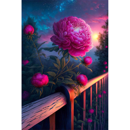 1000-Piece Premium Wooden Jigsaw Puzzle for Adults – Peony at Dusk | Artisan Crafted, Whimsical Shapes & Unique Designs, Best Relaxation Gift