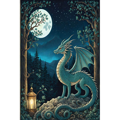 Wooden Jigsaw Puzzle 1000 Piece - Little Dragon Gazing at the Moon
