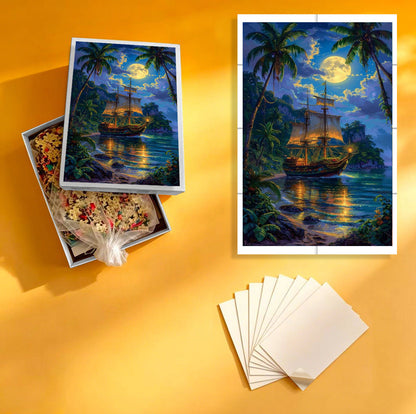 1000-Piece Premium Wooden Jigsaw Puzzle for Adults – Pirate Shipits| Artisan Crafted, Whimsical Shapes & Unique Designs, Best Relaxation Gift