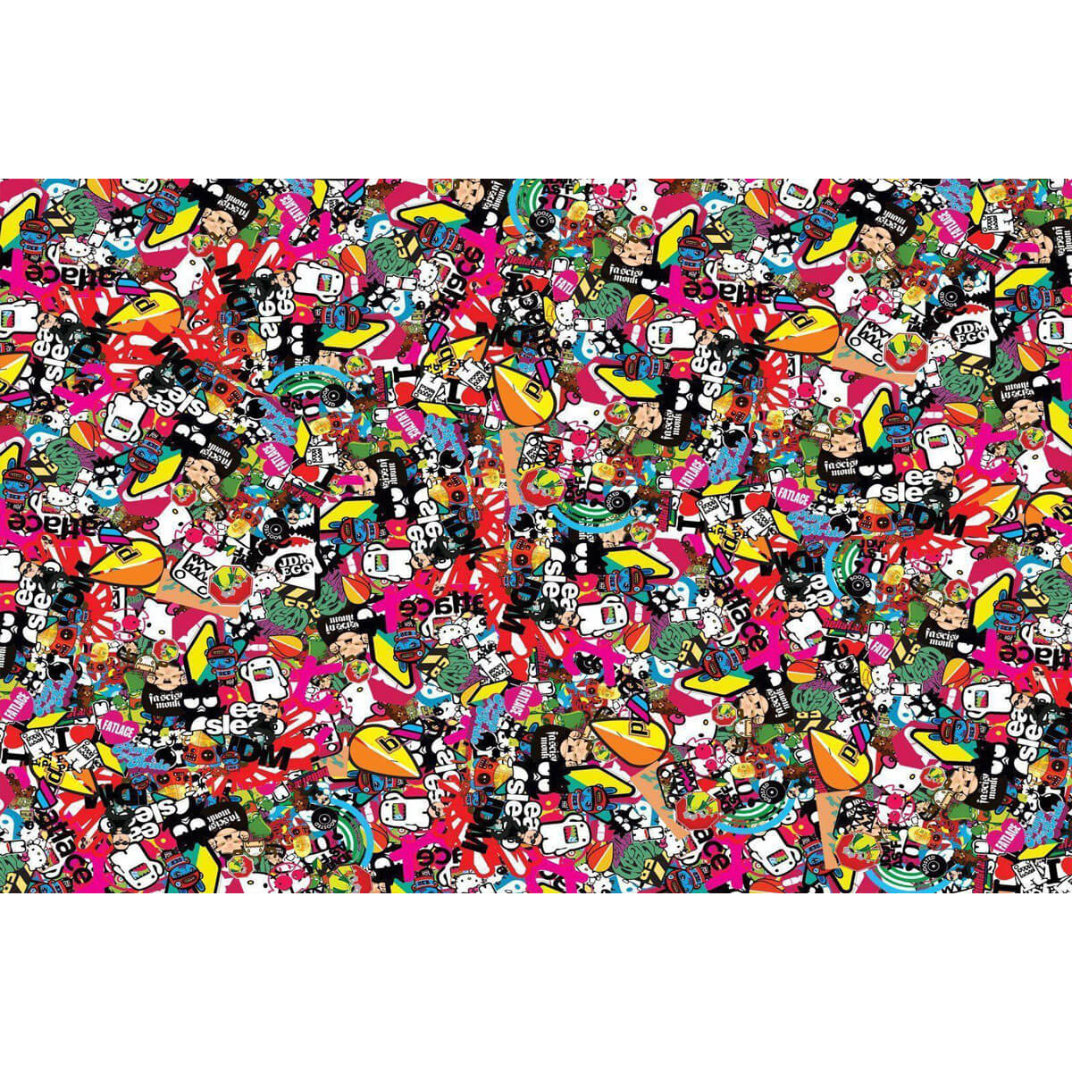 1000-Piece Premium Wooden Jigsaw Puzzle for Adults – Pop Sticker Collage | Artisan Crafted, Whimsical Shapes & Unique Designs, Best Relaxation Gift