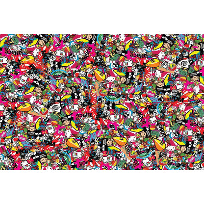 1000-Piece Premium Wooden Jigsaw Puzzle for Adults – Pop Sticker Collage | Artisan Crafted, Whimsical Shapes & Unique Designs, Best Relaxation Gift
