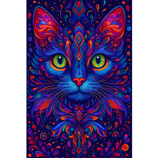 Wooden Jigsaw Puzzle 1000 Piece - Psychedelic Cat