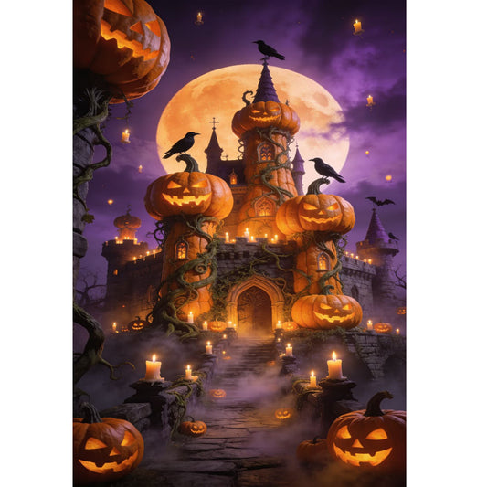 1000-Piece Premium Wooden Jigsaw Puzzle for Adults – Pumpkin Castle | Artisan Crafted, Whimsical Shapes & Unique Designs, Best Relaxation Gift