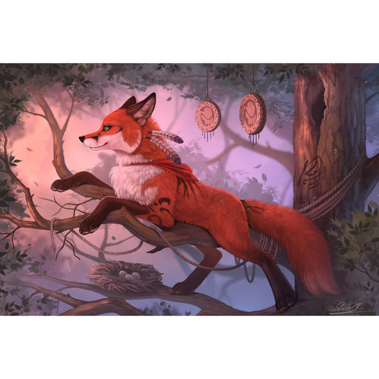 1000-Piece Premium Wooden Jigsaw Puzzle for Adults – Red Fox on Branch | Artisan Crafted, Whimsical Shapes & Unique Designs, Best Relaxation Gift