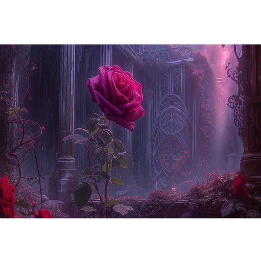 Wooden Jigsaw Puzzle 1000 Piece - Red Rose in Mystic Garden