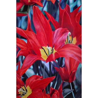 Wooden Jigsaw Puzzle 1000 Piece - Red Tulips Field