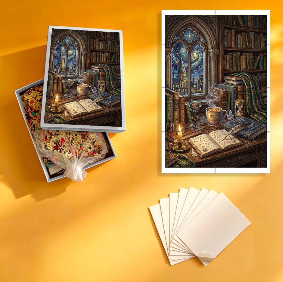 1000-Piece Premium Wooden Jigsaw Puzzle for Adults –Retro Study | Artisan Crafted, Whimsical Shapes & Unique Designs, Best Relaxation Gift